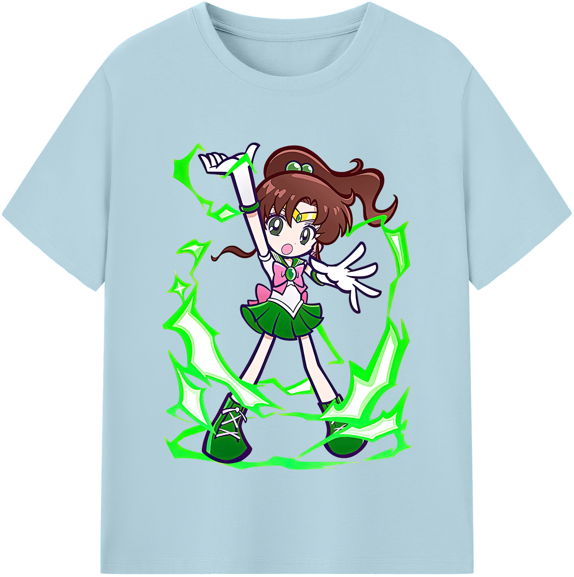 （画像用） 美少女戦士セーラームーン 木野 まこと きの まこと Sailor Moon Kino Makoto （セーラージュピター；Sailor Jupiter） 綿100％半袖Tシャツ（フロントプリント）
